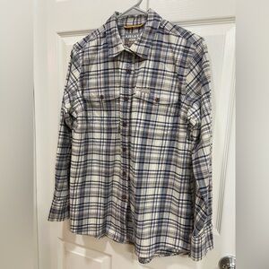 NWOT Ariat Navy and Cream Brushed Flannel Shirt